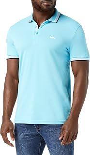 BOSS Men's Paddy Curved Polo Shirt, Light/Pastel Blue454, XS