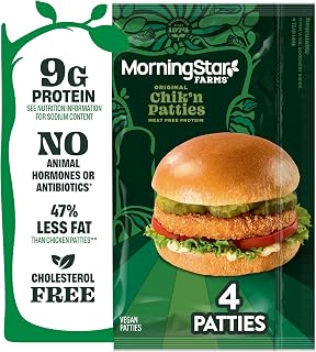 MorningStar Farms Plant Based Chik'n Patties, Vegan Chicken (4 Count)