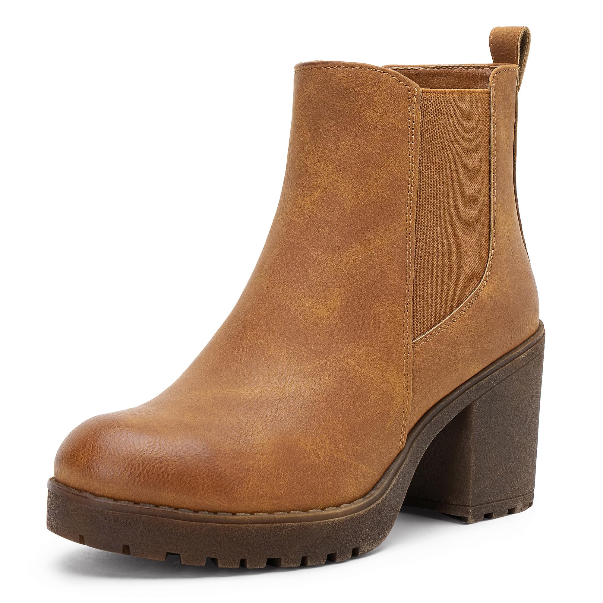 Vepose Women's Platform Chelsea Ankle Boots, Chunky Block Heel Booties
