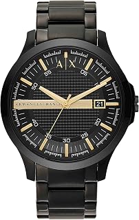 Armani Exchange Mens Stainless Steel Three Hands Watch Case Size 46mm Black One Size