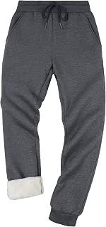 Pioneer Camp Mens Sherpa Lined Sweatpants Winter Warm Fleece Thermal Trousers Heavy Duty Athletic Lounge Running Trousers