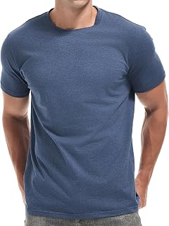 VEIISAR Men's Cotton Stretch T-Shirt, Midweight, Soft & Breathable, for Daily & Sports, All-Season