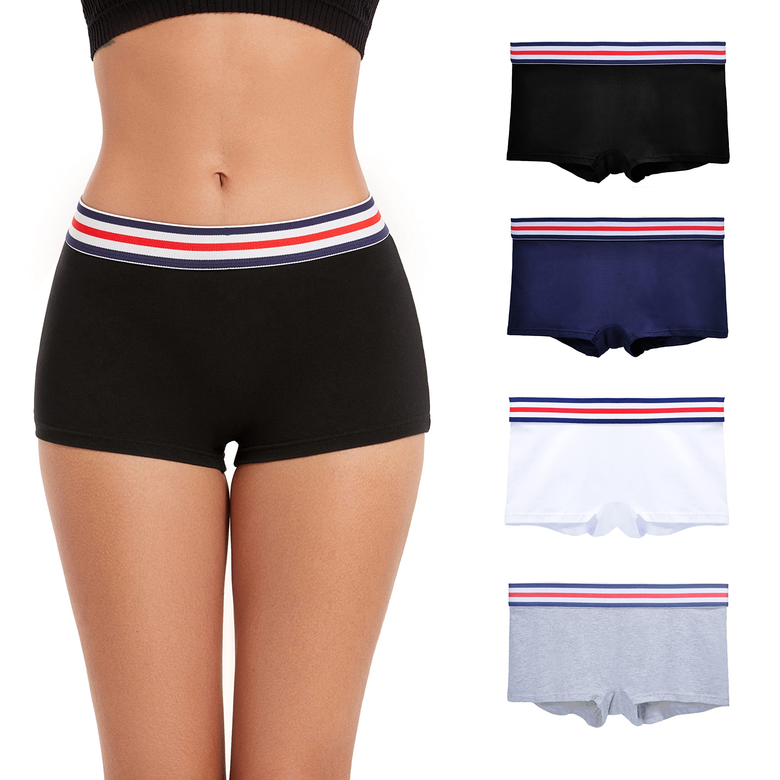 ZLYC Women's Cotton Elastic Panties Culotte Shorts Boxer Shorts