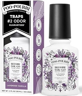 Poo-Pourri Before-You-Go Toilet Spray, Lavender Vanilla, 2 Fl Oz | Bathroom Odor Deodorizer with Essential Oils for Home or Work, Travel Essentials, TSA Approved Size, Up to 100 Uses