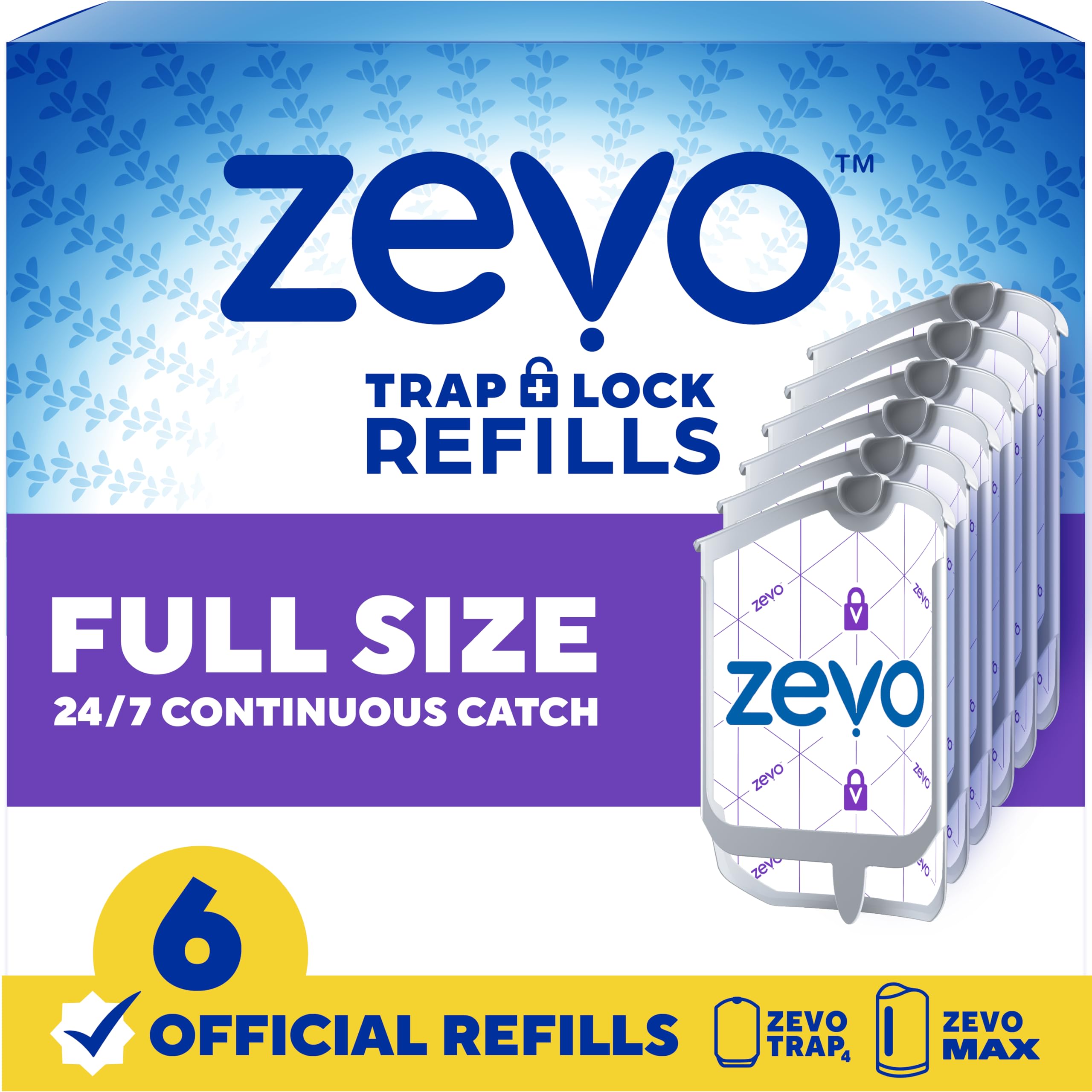 Zevo Flying Insect Trap Refill Cartridges for Fruit Flies & Gnats, 6 Count | Fit