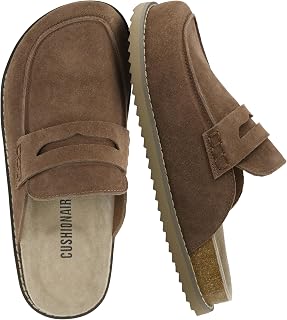 CUSHIONAIRE Zola Women's Penny Clog Mule - Suede slip-on with memory foam, cork footbed and flexible outsole