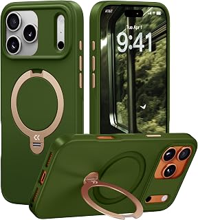 CASEKOO Olive Green 360 Spin Magnetic for 17 Pro Max Case
