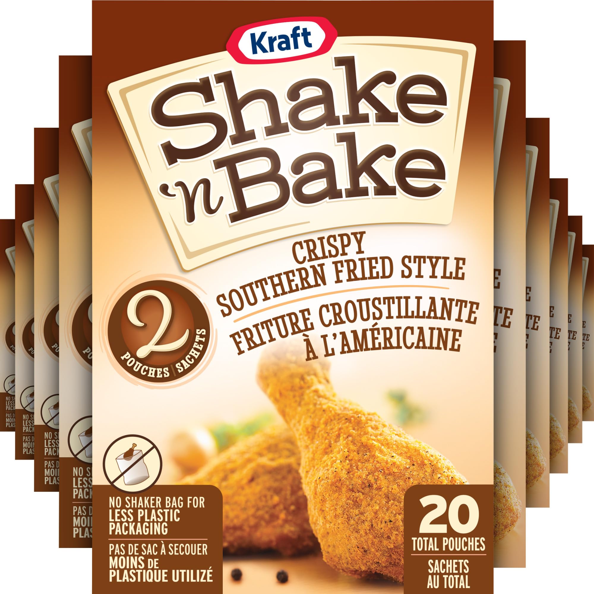 Shake 'N Bake Crispy Southern Fried Style Coating Mix, 10 per Pack, 142 g Boxes