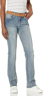 WallFlower Legendary Slim Belted Bootcut Jeans for Women, Sizes 0 to 24