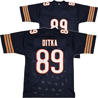 Mike Ditka Autographed Blue Football Jersey Beckett BAS QR Stock #256839
