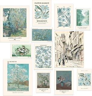 Dazoratix Matisse Wall Art Decor - 12 Pcs Sage Green Emerald Prints Bedroom Exhibition Gallery Abstract Posters Aesthetic Boho Vintage Pictures Painting for Living Room Home Bathroom Dorm (Unframed)