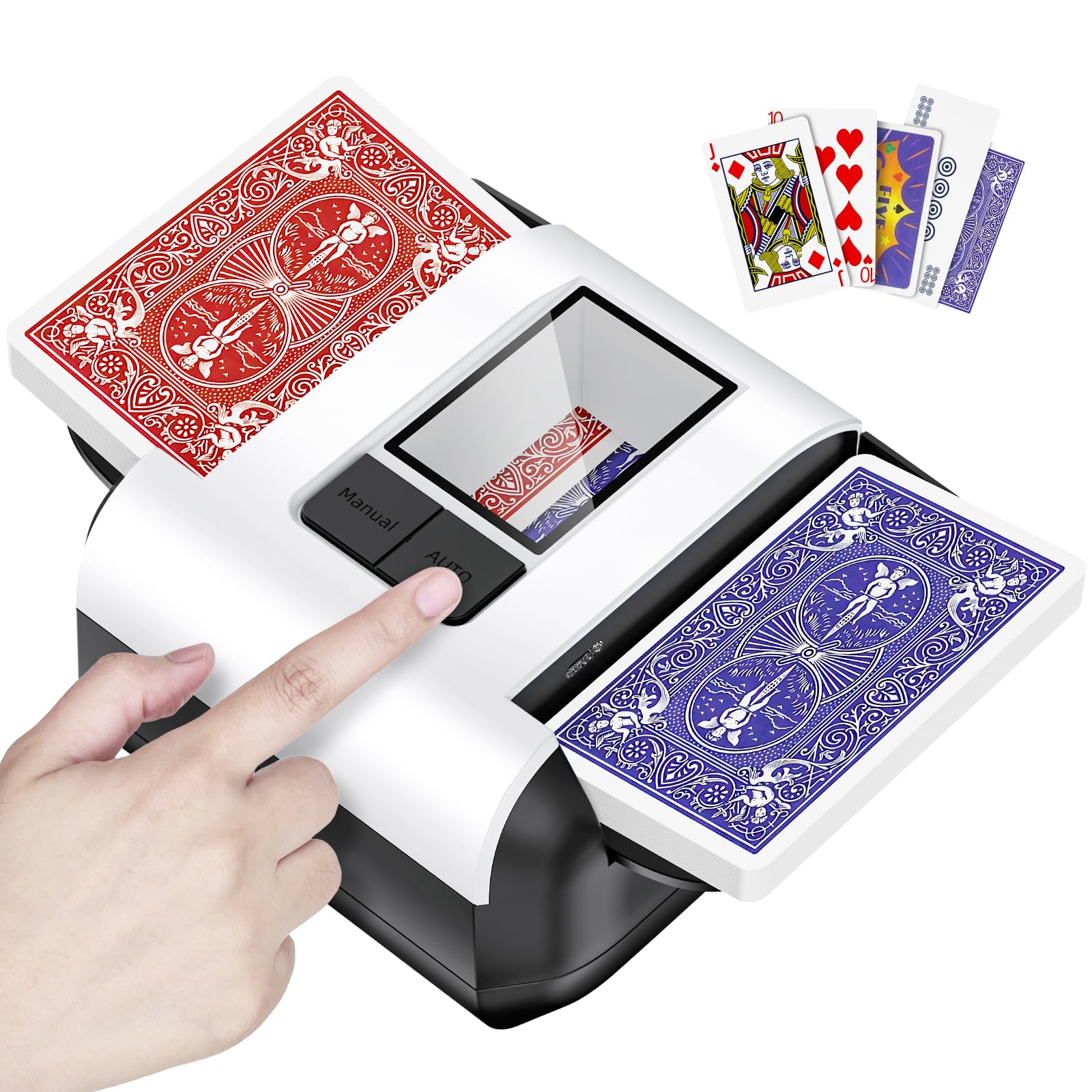 XPAW Automatic Card Shuffler with Dual Modes, Rechargeable Card Shuffler 2 Deck 