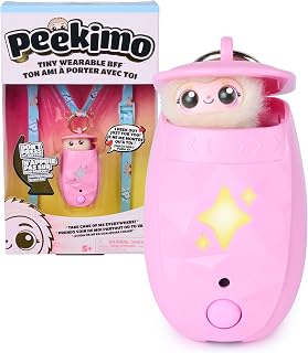 Peekimo, Pink Interactive Pet and Wearable Accessory, Cute Electronic Pets with over 100 Reactions, Collectible Accessories and Birthday Gifts Idea for Ages 5 and up
