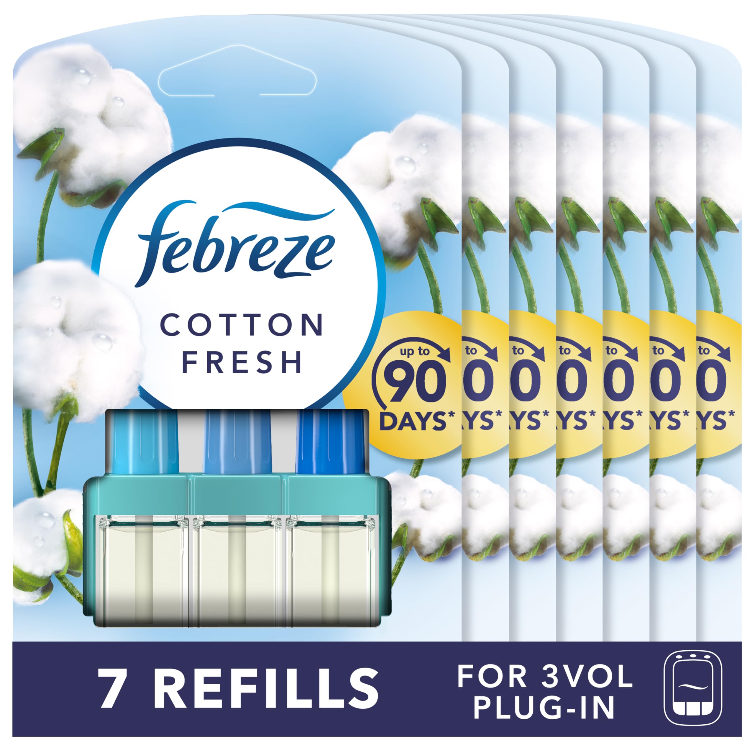 Febreze 3 Volution Air Freshener Plug In Refill 20 ML Cotton Fresh, 3 Alternatin