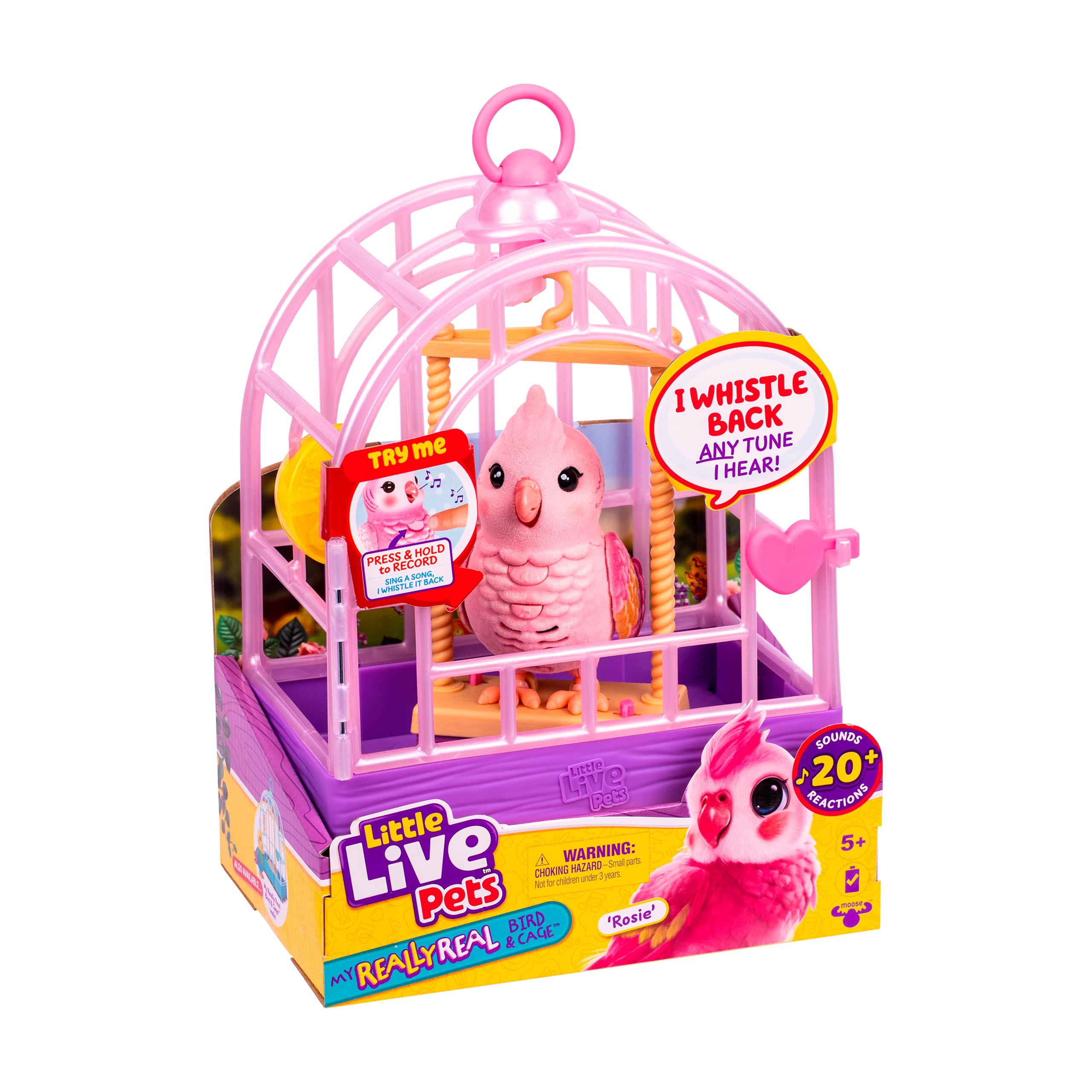 Little Live Pets My Really Real Talking Bird Toy & Cage - Rosie, Interactive Voi