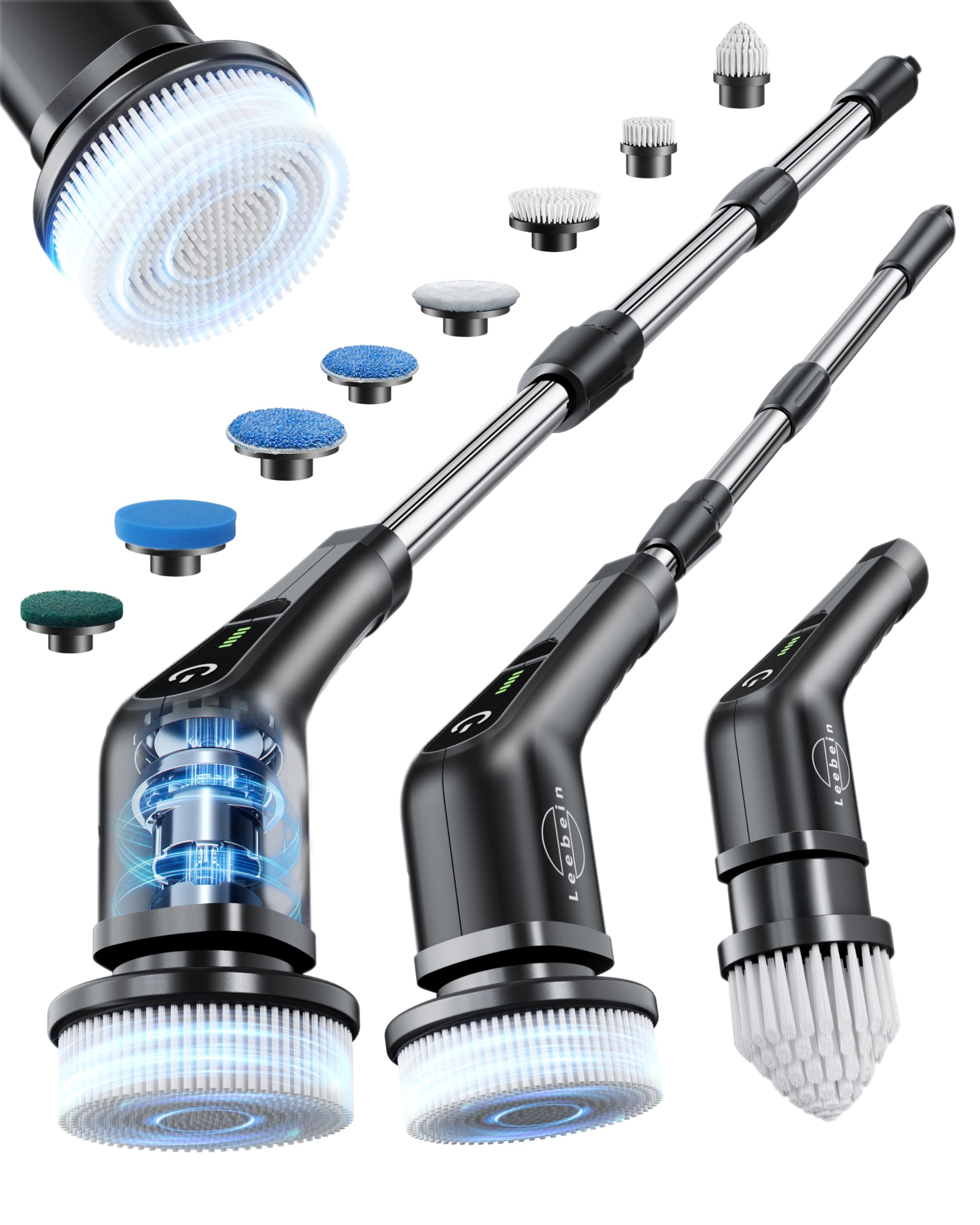 Leebein Electric Spin Scrubber, Cordless Cleaning Brush for Bathroom, Home | 8 R
