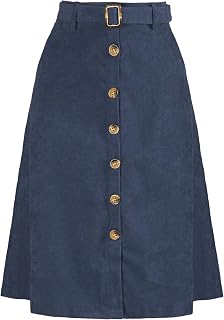 Allegra K Corduroy Women's Midi Skirt A-Line (Pack of 1)
