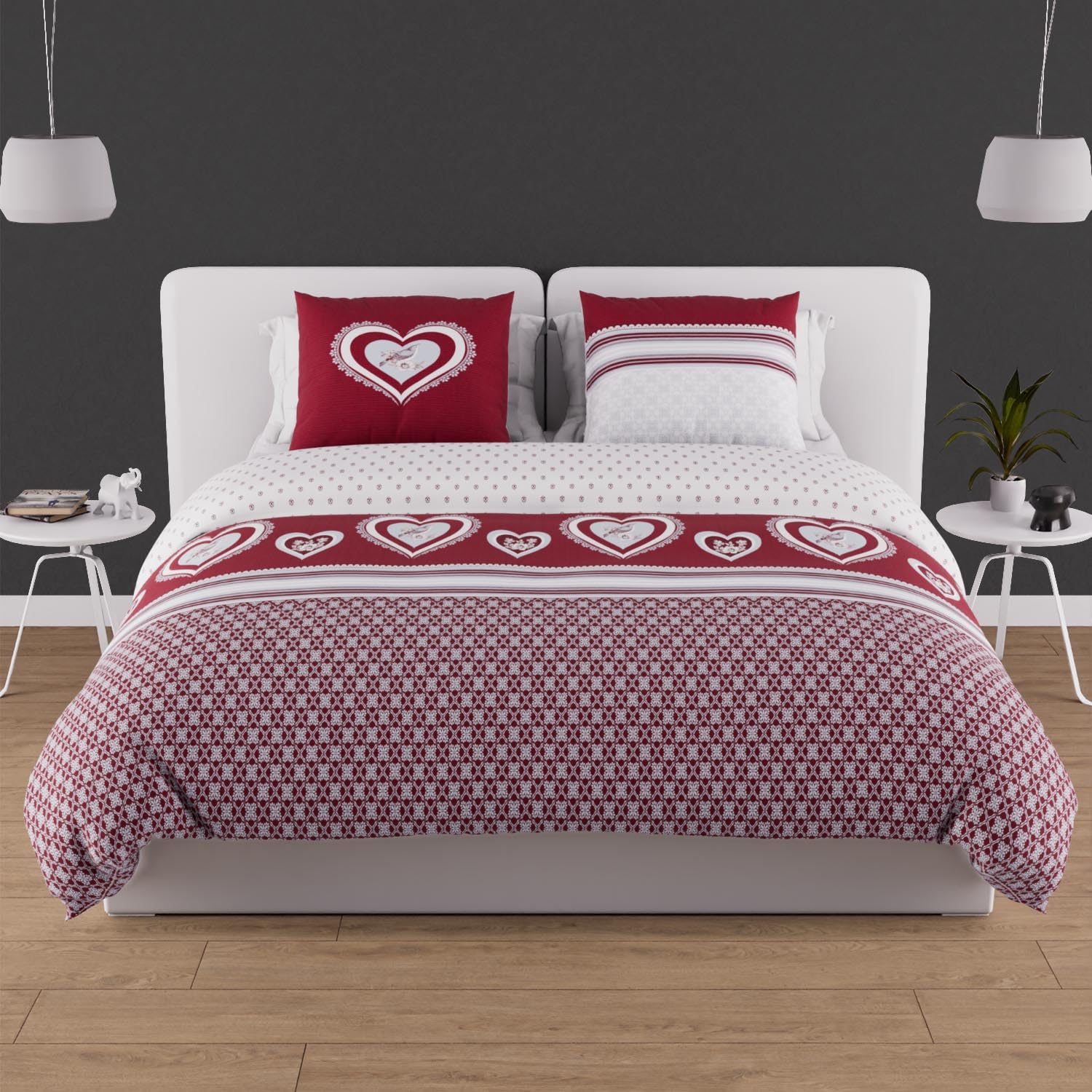 Soleil d'ocre, Cotton Duvet Cover Set, 57 Thread Count, 260 x 240 cm, Passion Re