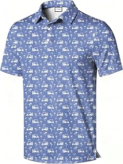 Men's Polo Shirt, Colorful Pattern Print, Short Sleeve Golf Polo, Regular Fit, Funny Pattern with Multicolor