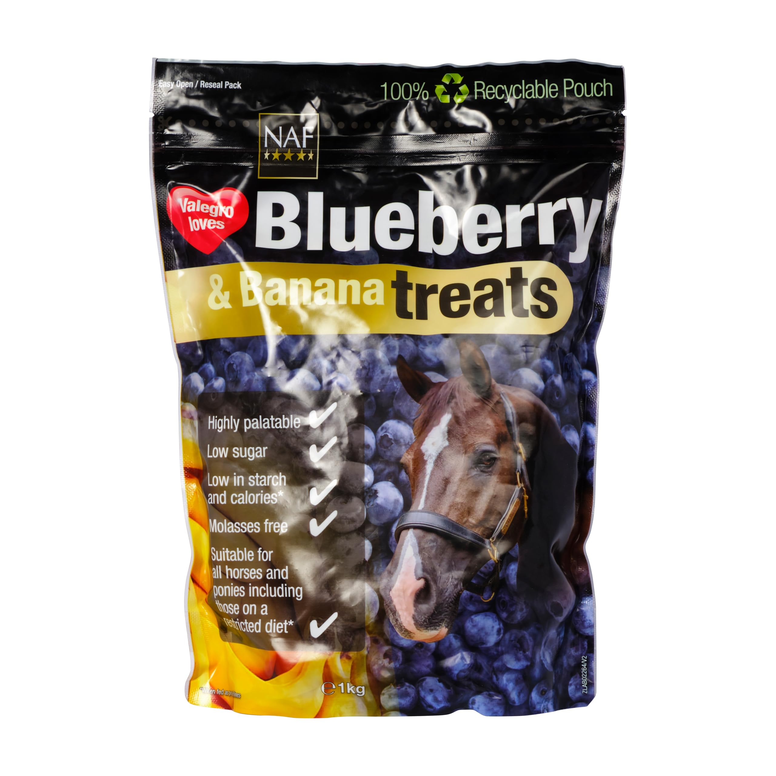 NAF Blueberry & Banana Horse Treats 1kg – Natural Low-Sugar Equine Snacks – Lami