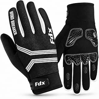 FDX Full Finger Winter Cycling Gloves for Men Women, Windproof Padded Mitts