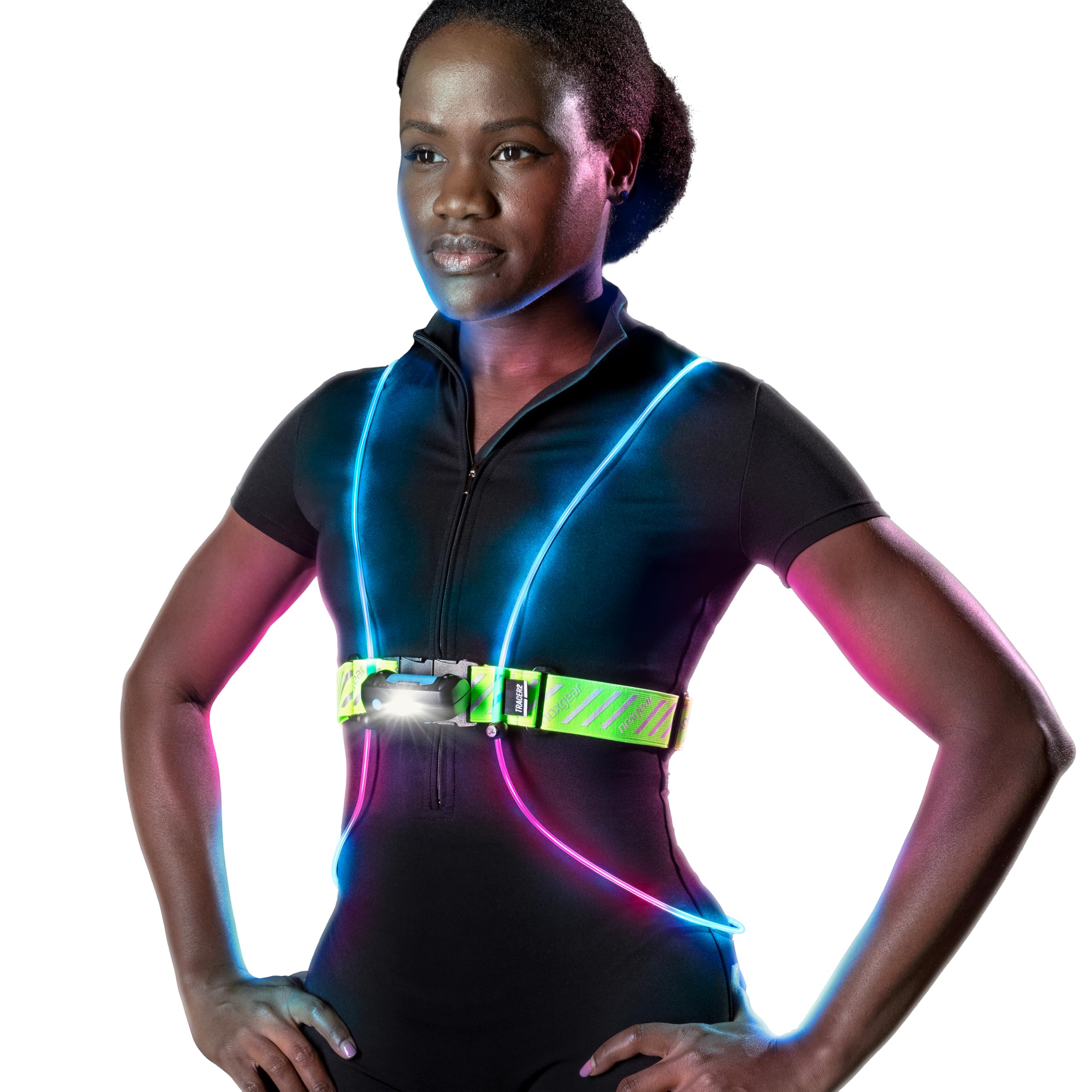 noxgear Tracer2 Multicolor Light Up and Reflective Running Vest | Rechargeable, 