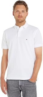 Tommy Hilfiger Men’s Short Sleeve Regular Fit Polo Shirt with Button Placket