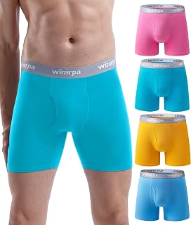 wirarpa Men's Underwear Trunks Cotton Boxers 4 Pack