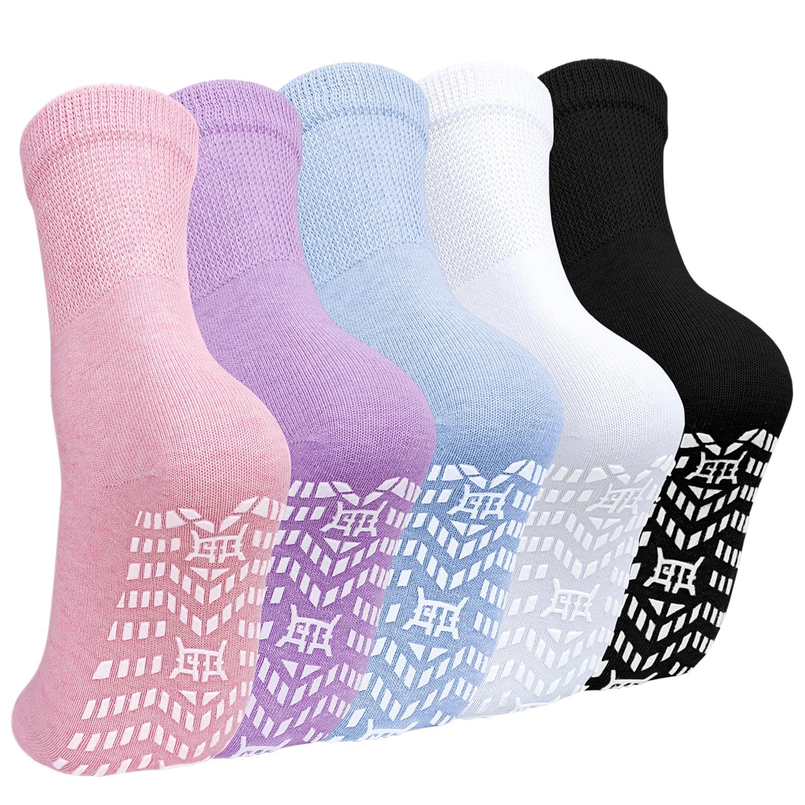 ZAKASA Non-slip Womens Slipper Socks: Grip Socks Womens Cotton Hospital Anti Ski