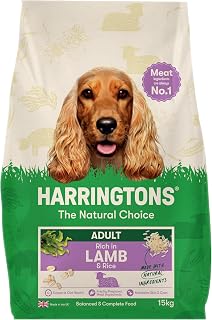 Harringtons Complete Dry Adult Dog Food Lamb & Rice 15kg | Made with High Quality & All Natural Ingredients - Freshly Prepared Meat Ingredients - Supports Gut Health