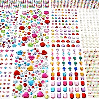 MYDBUYSOME 2774pcs Gem Stickers Jewels for Crafts, Adhesive Gems Rhinestone | Stick on Gems Acrylic Bedazzling Glitter Bling Heart Stickers Craft Supplies