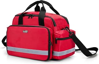 Trunab Medical Supplies Bag, Nurse Bag with Handle and Shoulder Strap for Home Health Care, Hospital Visit, Travel or Emergency Event, Red