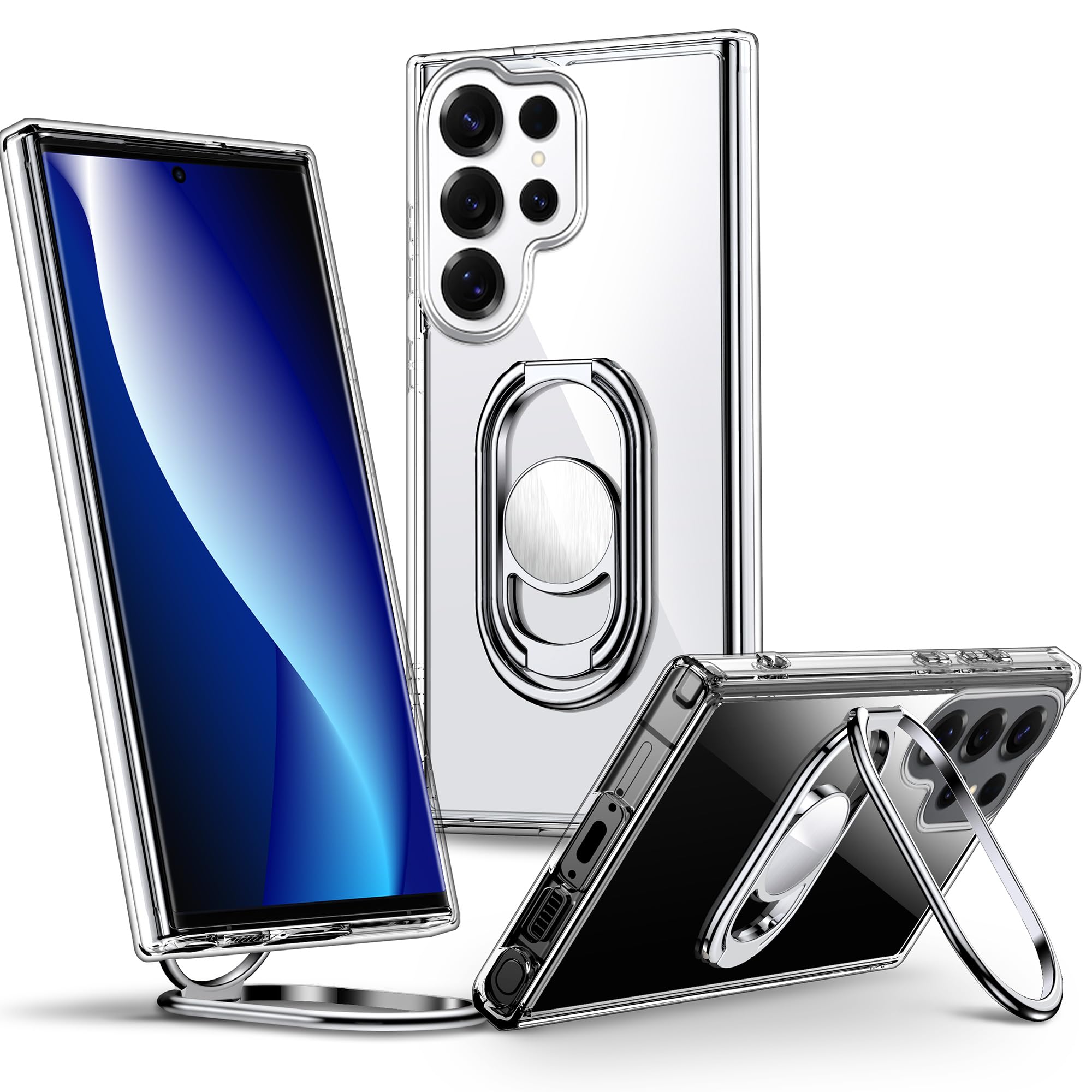 Shields Up for Samsung Galaxy S25 Ultra Case with Stand, 2-Way Stand, Clear
