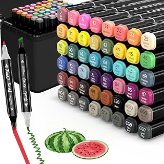 KJSHUANGTANG Alcohol Markers, 48 Colors Dual Tip Art Markers, Drawing, Coloring Marker for Sketching Adult Coloring
