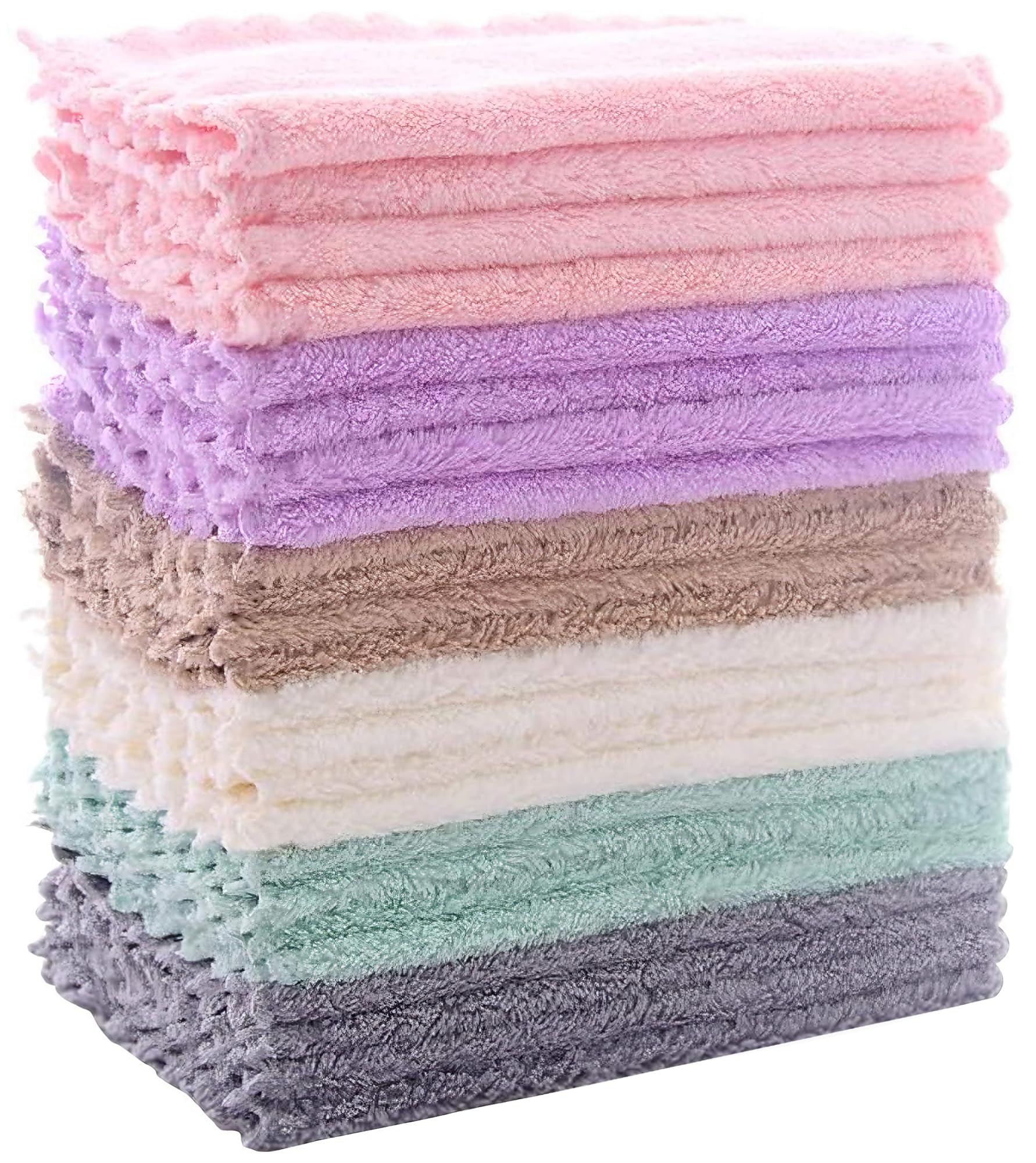 24 Pack Kitchen Dishcloths - Does Not Shed Fluff - Reusable Dish Towels, Dish cl