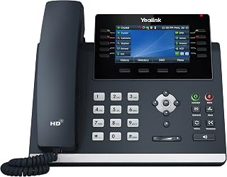 Yealink T46U IP Phone, 16 VoIP Accounts. 4.3-Inch Color Display. Dual USB 2.0, Dual-Port Gigabit Ethernet, 802.3af PoE, Power Adapter Not Included (SIP-T46U) (Renewed)