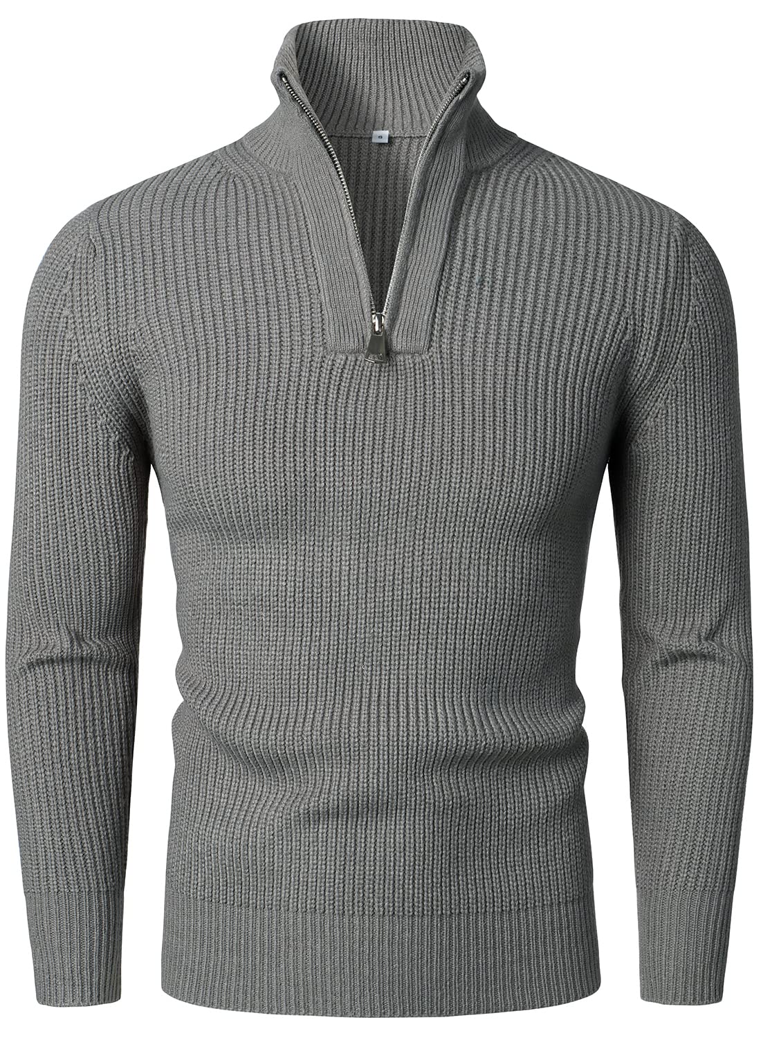 HOOD CREW Men’s Long Sleeve Jumper Causal Tops Fall Stand Collar Zipper Pullover
