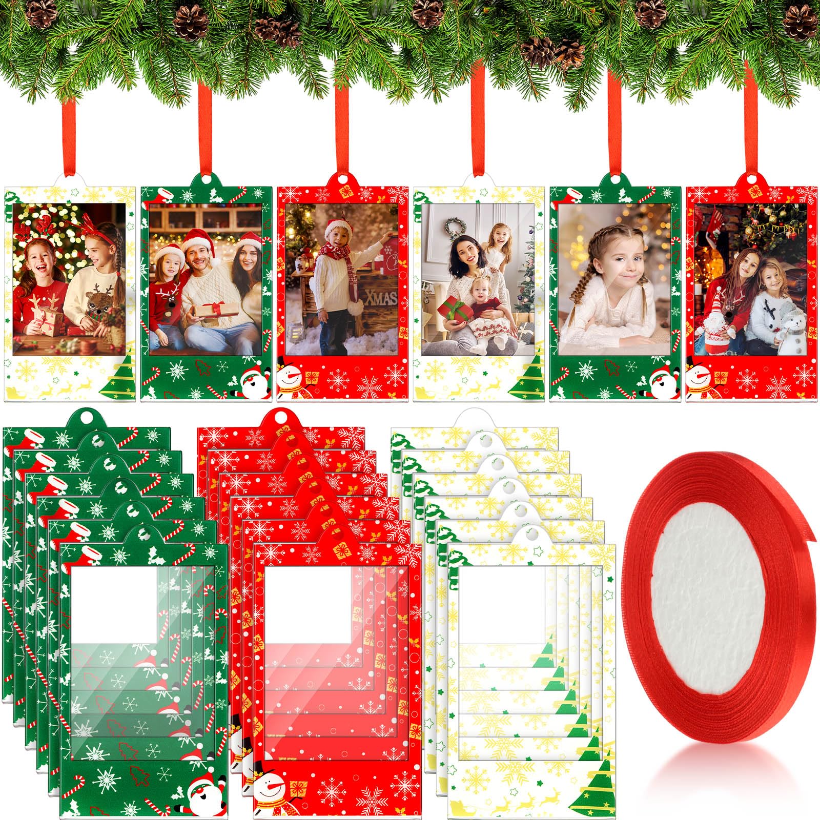 Vercraft 24 Pcs Christmas Photo Picture Frames 54 x 86 mm Fit Camera 2 x 3'' Pho