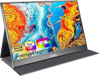 MNN 15.6" FHD 60Hz Portable Monitor USB-C HDMI IPS HDR Gaming Laptop | 15.6" FHD IPS HDR, USB-C one-cable, PC/Mac/Phone/Switch, Smart Case,Laptop , low blue, work&game