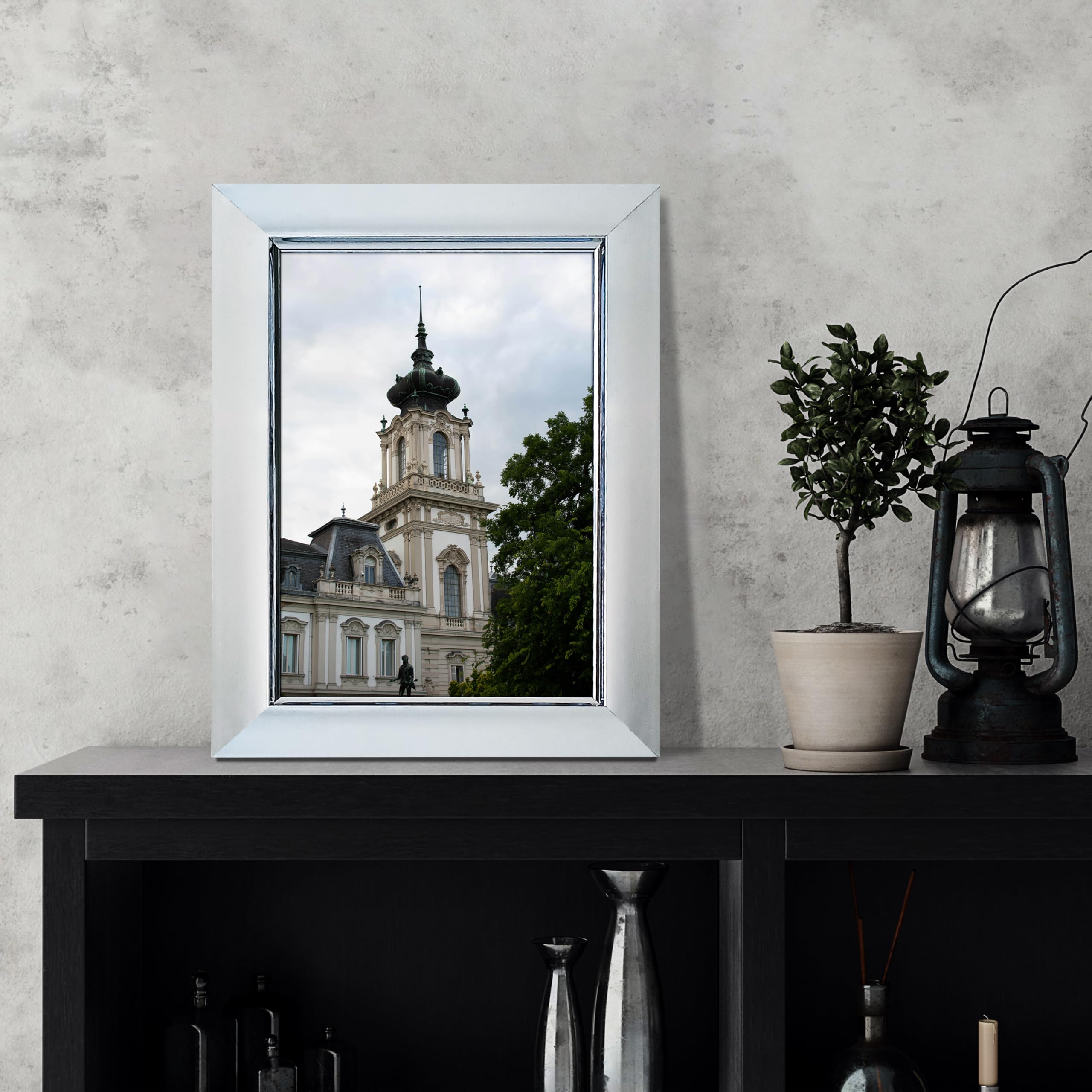 Modern Minimalist Silver Photo Frame 3.5x5 Inches for Wall Display or Tabletop S