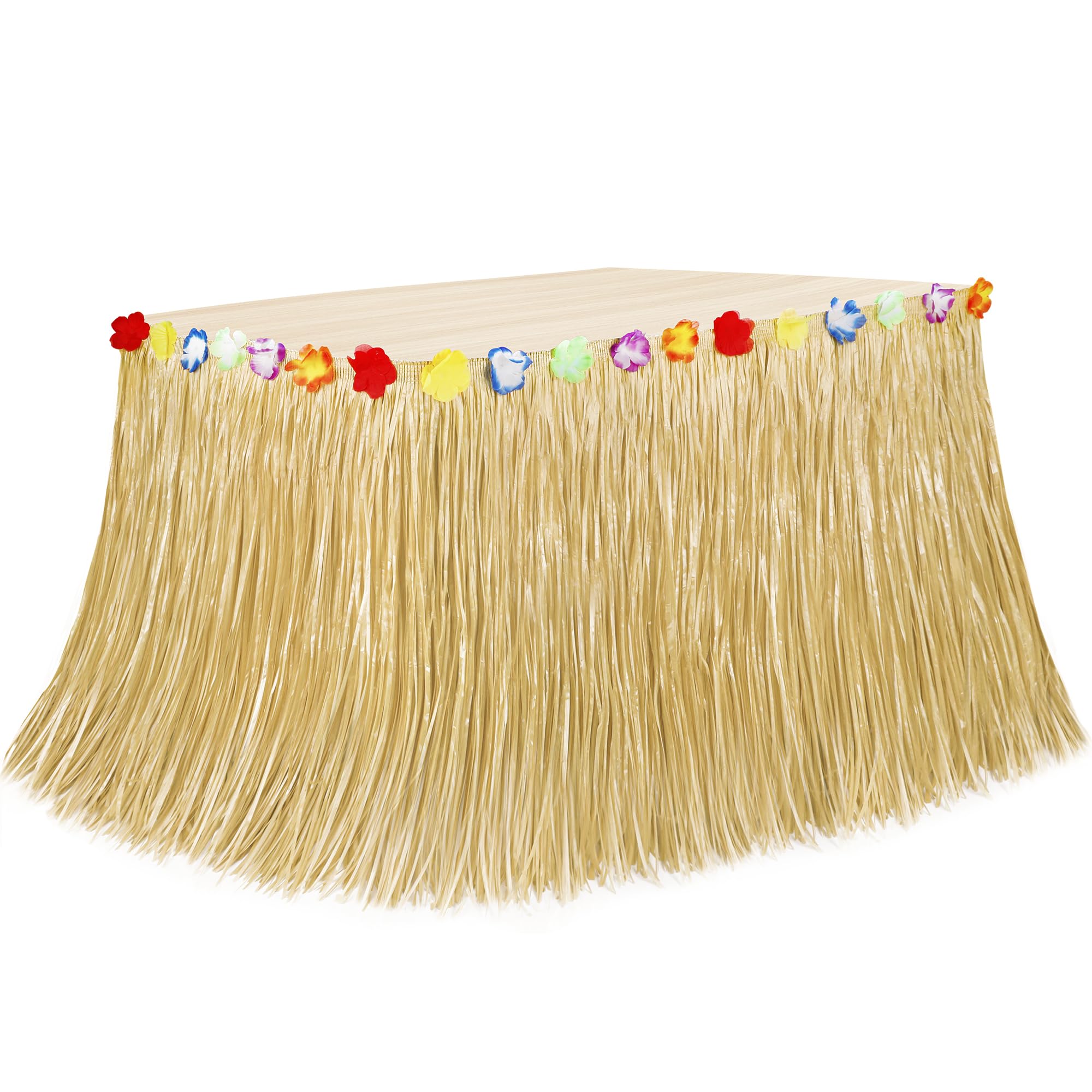 108x29.5In Hawaiian Grass Table Skirt for Luau Hawaiian Party Decorations | Luau