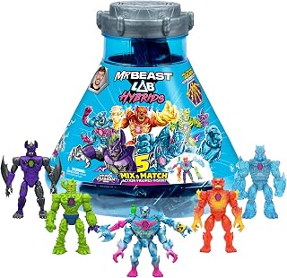 MrBeast Lab Hybrids Mega Pack, 5 Complete Buildable Figures | Pour water to reveal true colors, 1-in-8 chance of Golden Hyperbeast; MrBeast toys fans, 30+ to collect