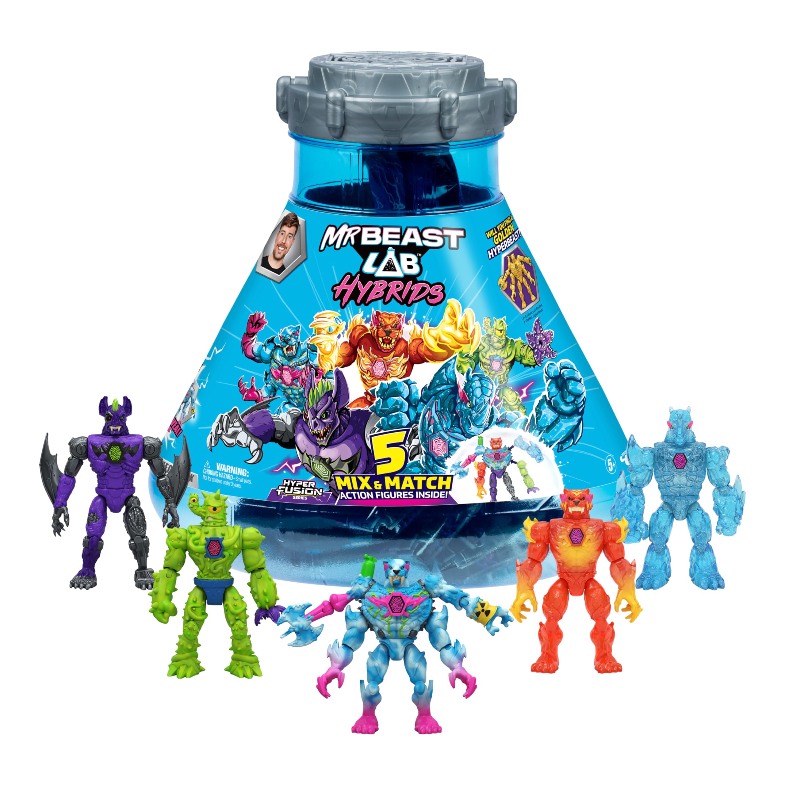 MrBeast Lab Hybrids Mega Pack, 5 Complete Buildable Figures | Pour water to reve