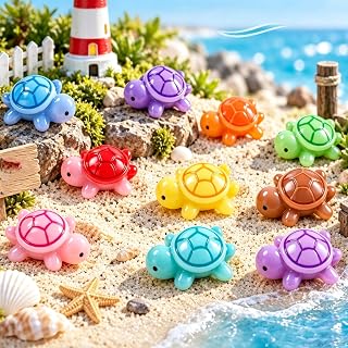 10pcs Random Color Small Resin Turtles for Micro Landscape Decoration Home Party Decor