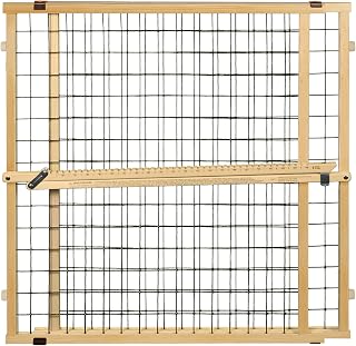 MYPET Wire Mesh Dog Gate: 29.5"-50" Wide, Pressure Mounted with No Tools; Expandable, Durable Pet Gates for Doors and Hallways, 31" Tall, Made with Sustainable Hardwood