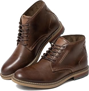 Arkbird Mens Chukka Boots, Genuine Leather Dress Boots Classic Casual Fashion Ankle Lace-up Boot for Men