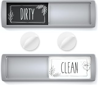 ASSURED SIGNS Dishwasher Magnet Clean Dirty Sign 7 x 2 Inch, Premium Build | Eliminate Kitchen Confusion, Strong Magnetic Hold, Sliding Indicator, Modern Design, Kitchen Organization, Status Reminder