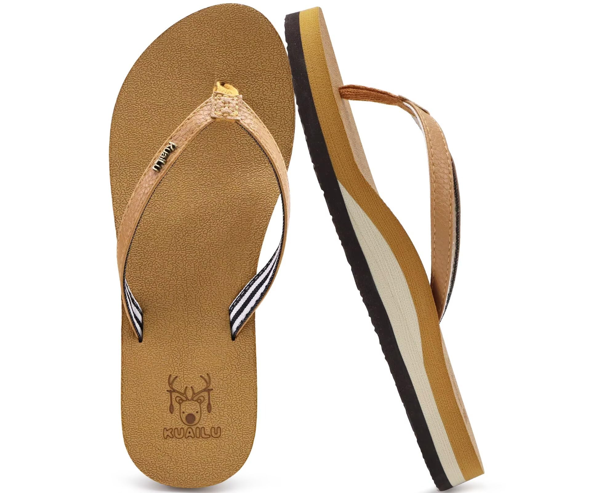 KuaiLu Flip Flops Women Swimming Pool Summer Beach Comfortable Non-Slip