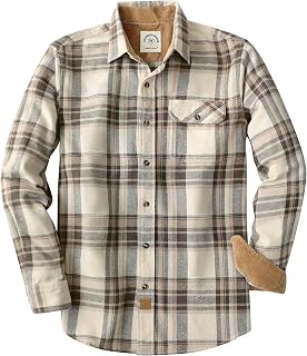 Dubinik® 6 oz Flannel Shirt for Men Long Sleeve Casual Brushed Cotton