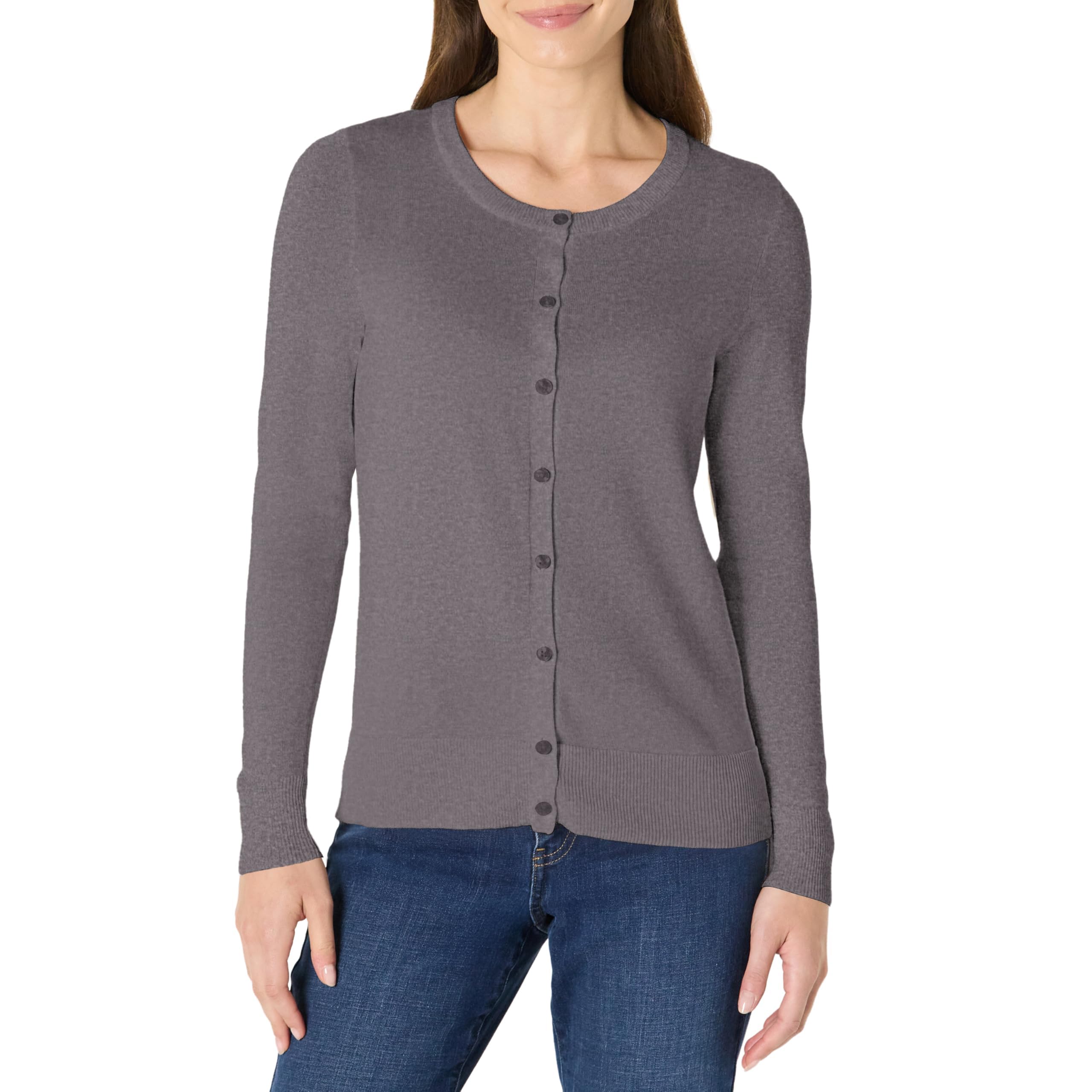 Amazon Essentials Women's Lightweight Crewneck Cardigan Sweater
